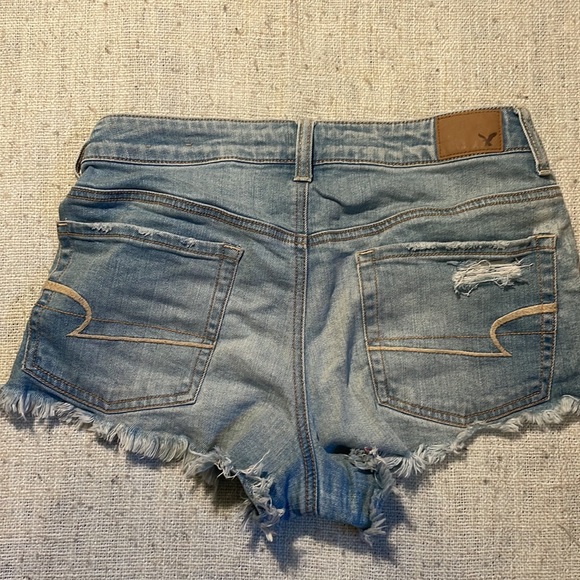 Light Blue Distressed American Eagle Outfitters Denim Shorts - Picture 2 of 2